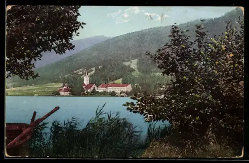 AK Ossiach am Ossiachersee, Durchblick zur Kirche