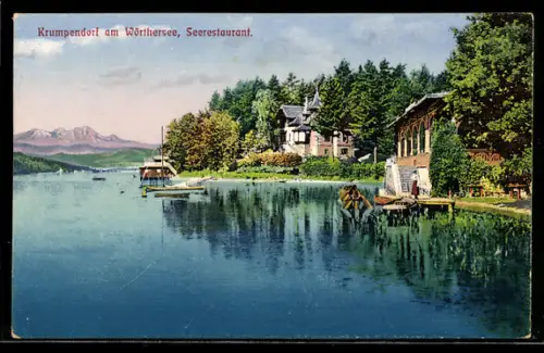 AK Krumpendorf am Wörthersee, Blick zum Seerestaurant