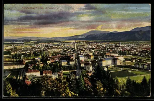 AK Klagenfurt, Panorama vom Kreuzberg
