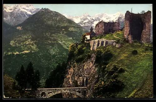 AK Oberfalkenstein /Mölltal, Blick auf die Ruine