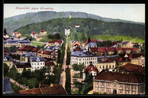 AK Klagenfurt, Blick gegen Kreuzberg, Ortsansicht