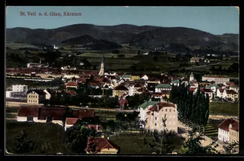 AK St. Veit a. d. Glan, Ortsansicht mit Kirche