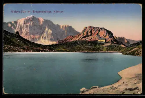 AK Birnbaum /Kärnten, Wolaya-See mit Biegengebirge