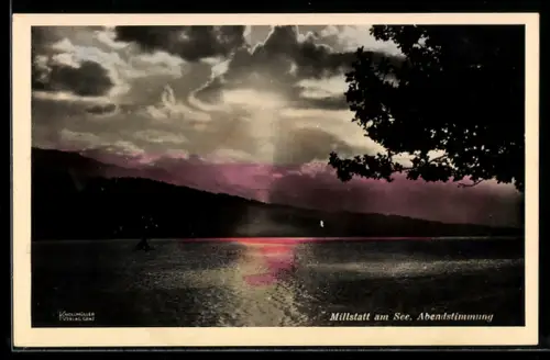 AK Millstatt am See, Abendstimmung, Seepartie
