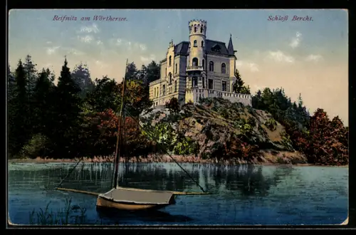AK Reifnitz am Wörthersee, Schloss Bercht mit Segelboot