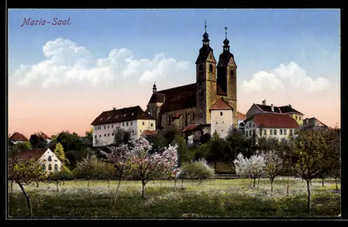 AK Maria-Saal, Kirche mit umgebenden Gebäuden