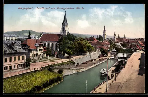 AK Klagenfurt, Lendkanal mit Evangelischer Kirche