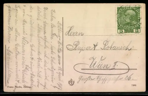 AK Arnoldstein, Ruine Arnoldstein mit Bergpanorama