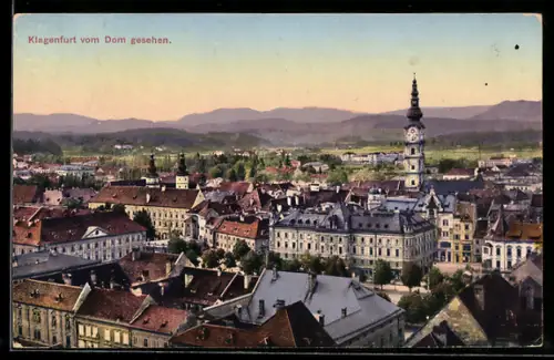 AK Klagenfurt, Stadtansicht vom Dom aus