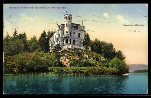 AK Reifnitz am Wörthersee, Schloss Bercht, vom Wasser gesehen