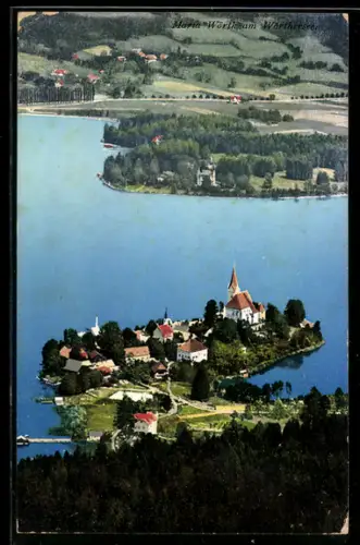 AK Maria Wörth am Wörthersee, Halbinsel mit Kirche