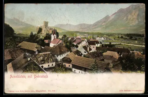 AK Arnoldstein, Ortsansicht mit Dobratsch