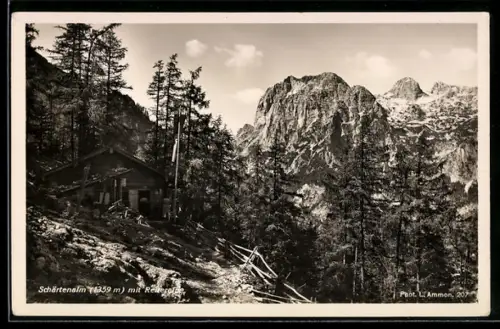 AK Ramsau bei Berchtesgaden, Schärtenalm, Almhütte mit Reiteralpe