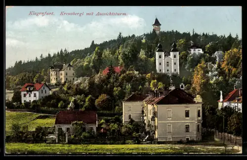 AK Klagenfurt, Kreuzbergl mit Aussichtsturm