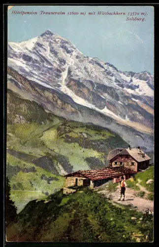 AK Trauneralm /Salzburg, Hotelpension Trauneralm mit Wiesbachhorn