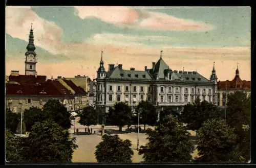 AK Klagenfurt, Neuer Platz mit Landhaus und Kirche