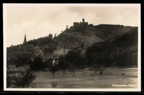 AK Hohenecken /Pfalz, Burg und Kirche
