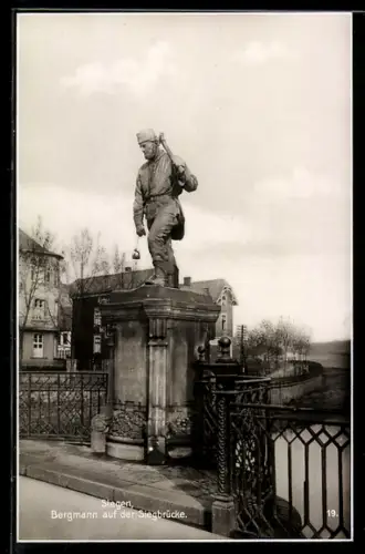 AK Siegen, Bergmann auf der Siegbrücke