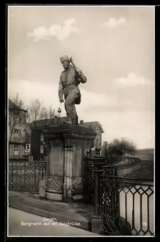 AK Siegen, Bergmann auf der Siegbrücke
