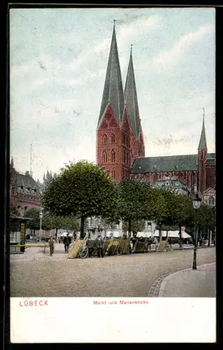 AK Lübeck, Markt und Marienkirche