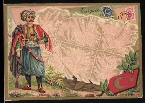 Sammelbild Türkischer Geldschein, Mann mit Turban