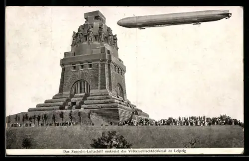 AK Leipzig, Zeppelin über dem Völkerschlachtdenkmal