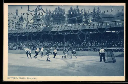 AK Krynica, Stadjon Sportowy, Menschen beim Eishockeyspiel