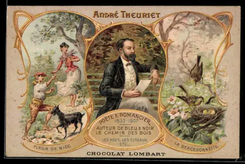 Künstler-AK Chocolat Lombart, Fleur de Nice, Andre Theuriet im Portrait, La Bergeronnette