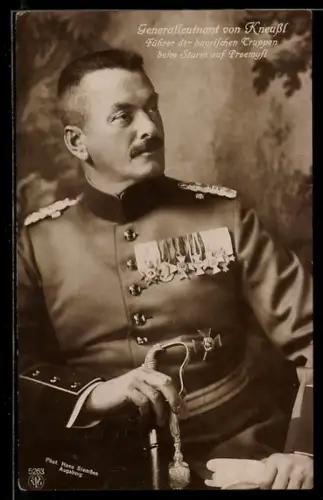 AK Generalleutnant von Kneussl, Führer der bayr. Truppen beim Sturm auf Przemysl