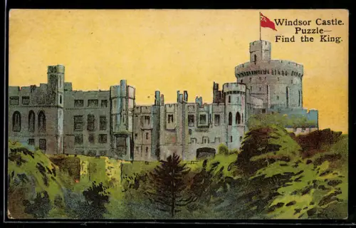 AK Windsor Castle Puzzle, Find the King, optische Täuschung