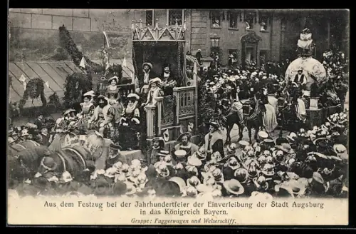 AK Augsburg, Jahrhundertfeier der Einverleibung in das Königreich Bayern, Volksfest