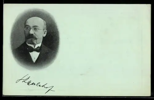 AK Portrait des Sprachwissenschaftlers L.L. Zamenhof, Gründer von Esperanto