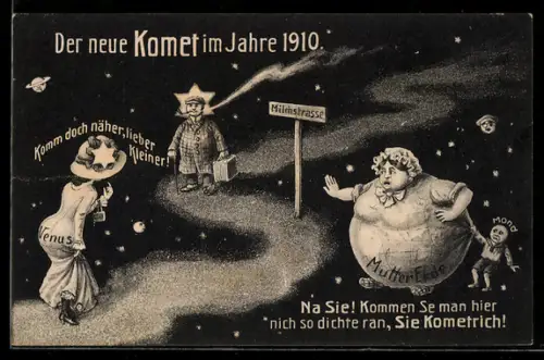 AK Zukunft, Der neue Komet im Jahre 1910, Venus lockt, Mutter Erde wehrt Kometen ab
