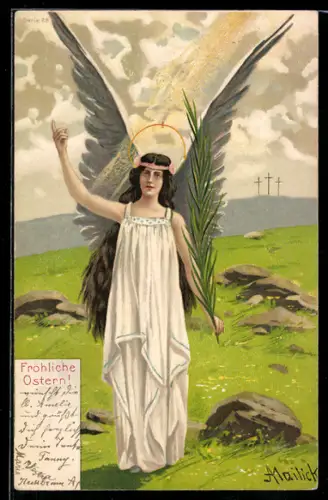 Künstler-AK Alfred Mailick: Engel mit Palmenzweig