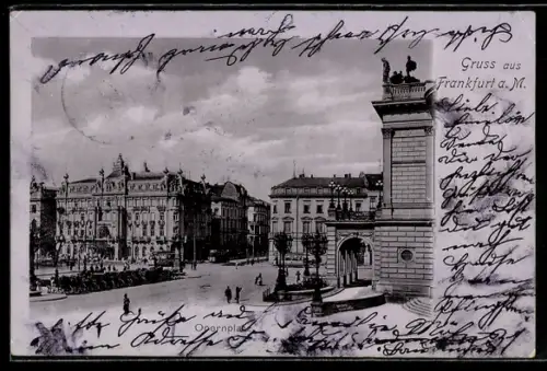 AK Frankfurt a. M., Opernplatz