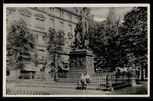 AK Frankfurt a. M., Goethe-Denkmal