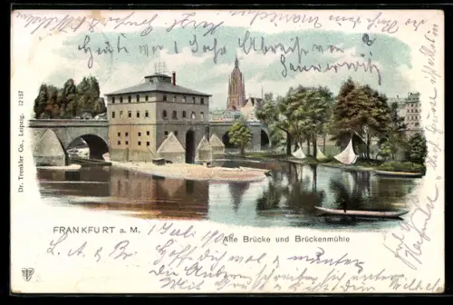 AK Alt-Frankfurt, Alte Brücke und Brückenmühle