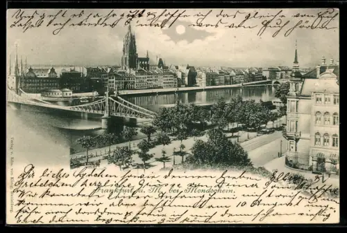 AK Alt-Frankfurt, Dom, Eiserner Steg, Mainufer