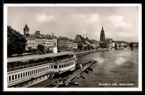 AK Alt-Frankfurt, Mainansicht, Schiffsanleger, Dom