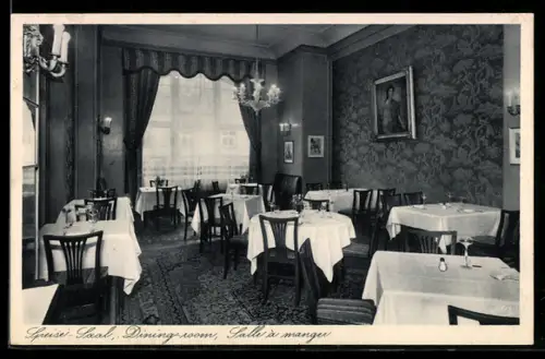 AK Frankfurt am Main, Speisesaal Hospiz Baseler Hof, Speisesaal