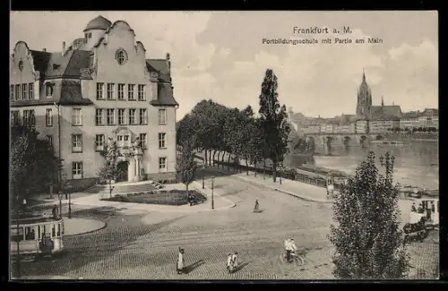 AK Frankfurt a. M., Fortbildungsschule, Partie am Main, Dom