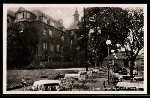 AK Siegen, Oberes Schloss mit Terrasse