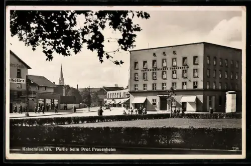 AK Kaiserslautern, Partie beim Prot. Frauenheim mit Kirchturm in der Ferne
