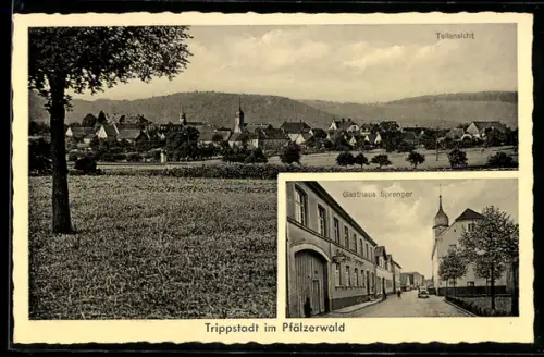 AK Trippstadt im Pfälzerwald, Teilansicht, Gasthaus Sprenger