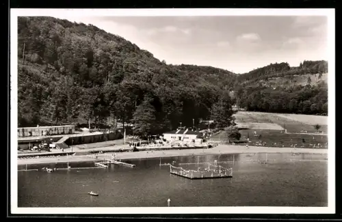 AK Kaiserslautern /Pfalz, Strandbad Gelterswoog aus der Vogelschau