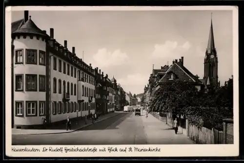 AK Kaiserslautern, Dr.-Rudolf-Breitscheidstrasse, Blick auf St. Marienkirche