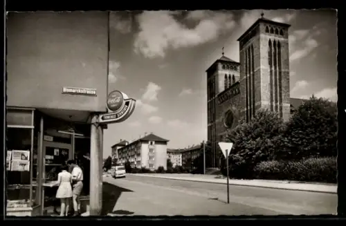 AK Kaiserslautern /Pfalz, Maria-Schutz-Kirche, Bismarckstrasse, Ladengeschäft