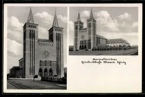 AK Kaiserslautern, Gedächtniskirche Maria Schutz in zwei Ansichten