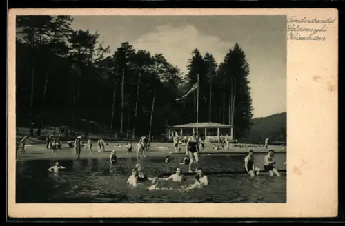 AK Kaiserslautern, Familienstrandbad Gelterswoog, Schwimmbad, Pavillon