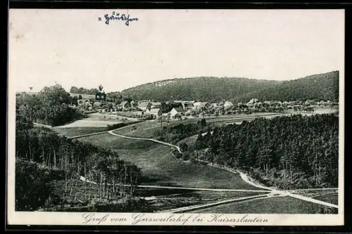 AK Gersweilerhof bei Kaiserslautern, Ortsansicht mit Umgebung